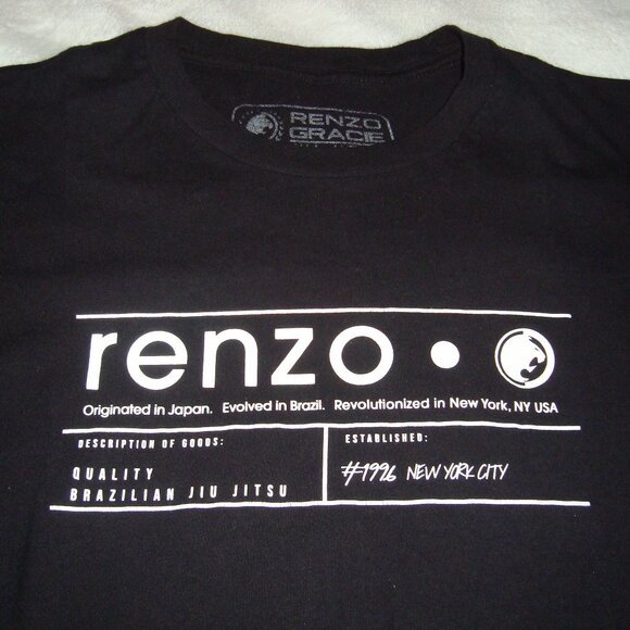 Renzo Gracie Brazilian Jiu Jitsu NYC Men's T-Shirt Sz. L BJJ MMA Black Pre-Owned - Picture 1 of 5